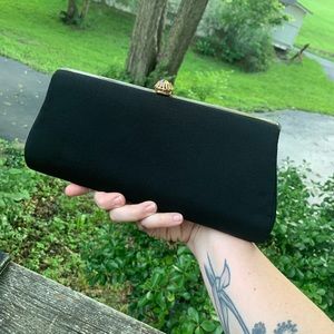 Vintage 50's-60's Black Fabric Evening Bag / Purse